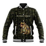 Heqet Ornate Frog Egyptian Baseball Jacket with Hieroglyphic Backdrop in Creation Theme