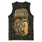 Heqet Ornate Frog Egyptian Basketball Jersey with Hieroglyphic Backdrop in Creation Theme