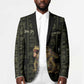 Heqet Ornate Frog Egyptian Blazer with Hieroglyphic Backdrop in Creation Theme