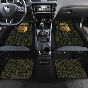 Heqet Ornate Frog Egyptian Car Mats with Hieroglyphic Backdrop in Creation Theme