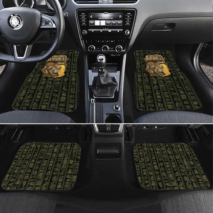 Heqet Ornate Frog Egyptian Car Mats with Hieroglyphic Backdrop in Creation Theme