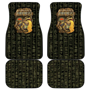 Heqet Ornate Frog Egyptian Car Mats with Hieroglyphic Backdrop in Creation Theme