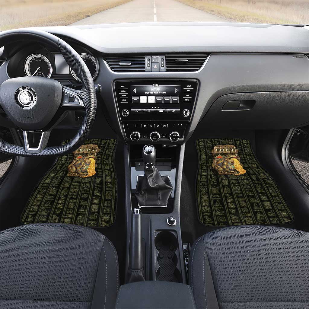 Heqet Ornate Frog Egyptian Car Mats with Hieroglyphic Backdrop in Creation Theme