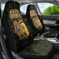 Heqet Ornate Frog Egyptian Car Seat Cover with Hieroglyphic Backdrop in Creation Theme