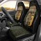 Heqet Ornate Frog Egyptian Car Seat Cover with Hieroglyphic Backdrop in Creation Theme
