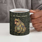 Heqet Ornate Frog Egyptian Ceramic Mug with Hieroglyphic Backdrop in Creation Theme