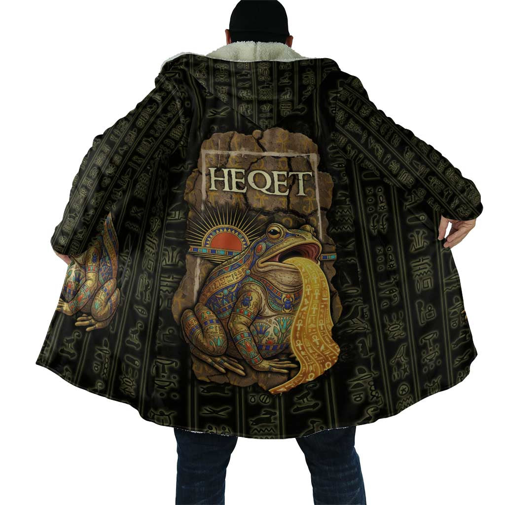 Heqet Ornate Frog Egyptian Cloak with Hieroglyphic Backdrop in Creation Theme