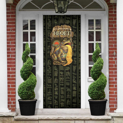 Heqet Ornate Frog Egyptian Door Cover with Hieroglyphic Backdrop in Creation Theme