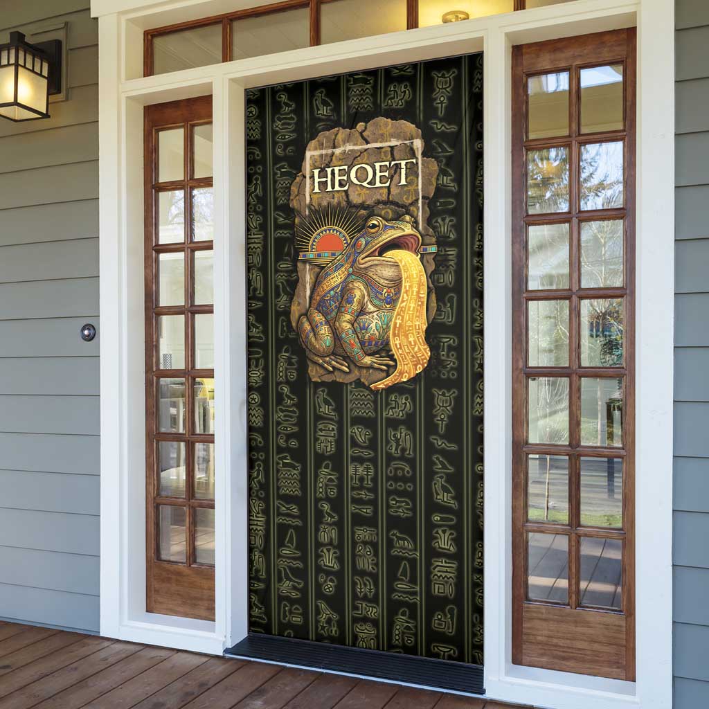 Heqet Ornate Frog Egyptian Door Cover with Hieroglyphic Backdrop in Creation Theme