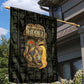 Heqet Ornate Frog Egyptian Garden Flag with Hieroglyphic Backdrop in Creation Theme