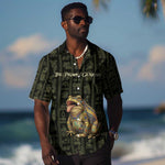 Heqet Ornate Frog Egyptian Hawaiian Shirt with Hieroglyphic Backdrop in Creation Theme