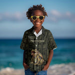 Heqet Ornate Frog Egyptian Kid Hawaiian Shirt with Hieroglyphic Backdrop in Creation Theme
