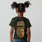 Heqet Ornate Frog Egyptian Kid T shirt with Hieroglyphic Backdrop in Creation Theme
