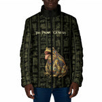 Heqet Ornate Frog Egyptian Padded Jacket with Hieroglyphic Backdrop in Creation Theme
