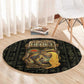 Heqet Ornate Frog Egyptian Round Carpet with Hieroglyphic Backdrop in Creation Theme
