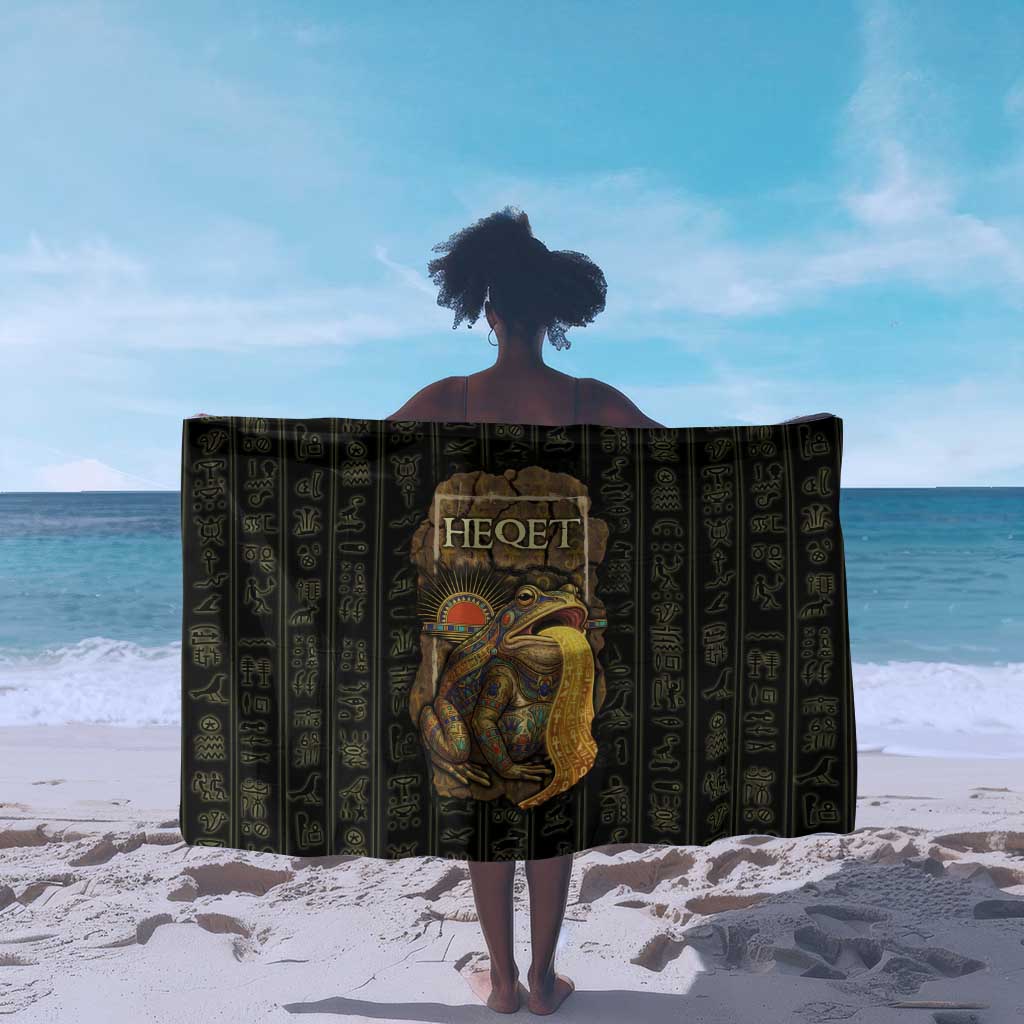 Heqet Ornate Frog Egyptian Sarong with Hieroglyphic Backdrop in Creation Theme