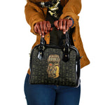 Heqet Ornate Frog Egyptian Shoulder Handbag with Hieroglyphic Backdrop in Creation Theme
