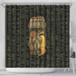 Heqet Ornate Frog Egyptian Shower Curtain with Hieroglyphic Backdrop in Creation Theme