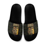 Heqet Ornate Frog Egyptian Slide Sandals with Hieroglyphic Backdrop in Creation Theme