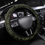 Heqet Ornate Frog Egyptian Steering Wheel Cover with Hieroglyphic Backdrop in Creation Theme