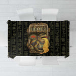 Heqet Ornate Frog Egyptian Tablecloth with Hieroglyphic Backdrop in Creation Theme