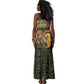 Heqet Ornate Frog Egyptian Tank Maxi Dress with Hieroglyphic Backdrop in Creation Theme
