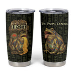 Heqet Ornate Frog Egyptian Tumbler Cup with Hieroglyphic Backdrop in Creation Theme