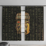 Heqet Ornate Frog Egyptian Window Curtain with Hieroglyphic Backdrop in Creation Theme