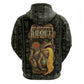 Heqet Ornate Frog Egyptian Zip Hoodie with Hieroglyphic Backdrop in Creation Theme