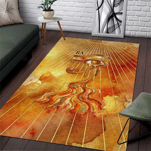 Ra Egyptian Area Rug Sun God Eye of Ra Fiery Wings Eternal Source Golden Light