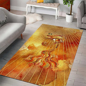 Ra Egyptian Area Rug Sun God Eye of Ra Fiery Wings Eternal Source Golden Light