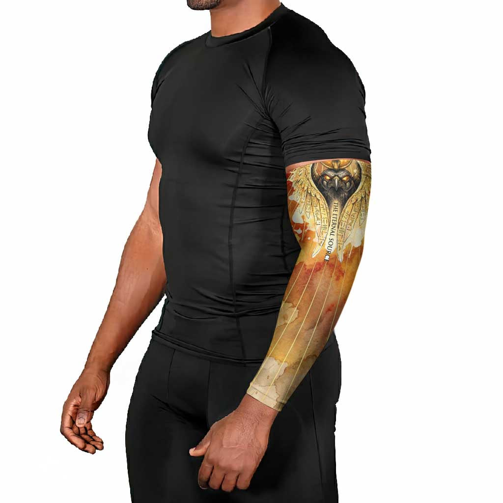 Ra Egyptian Arm Sleeves Sun God Eye of Ra Fiery Wings Eternal Source Golden Light