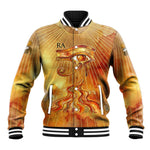 Ra Egyptian Baseball Jacket Sun God Eye of Ra Fiery Wings Eternal Source Golden Light
