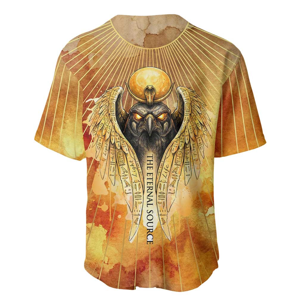 Ra Egyptian Baseball Jersey Sun God Eye of Ra Fiery Wings Eternal Source Golden Light