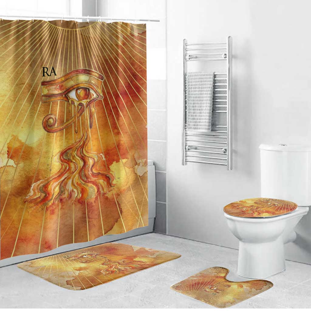 Ra Egyptian Bathroom Set Sun God Eye of Ra Fiery Wings Eternal Source Golden Light