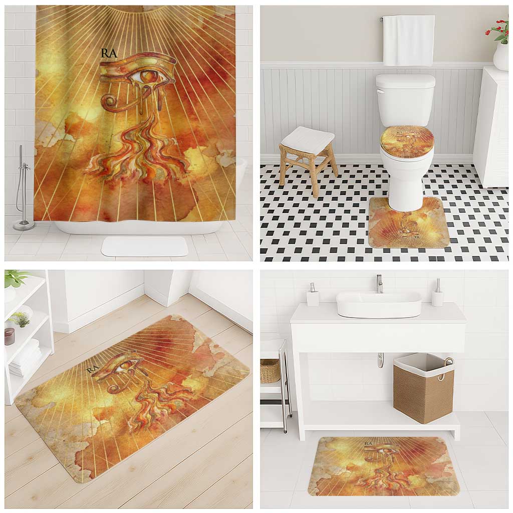 Ra Egyptian Bathroom Set Sun God Eye of Ra Fiery Wings Eternal Source Golden Light
