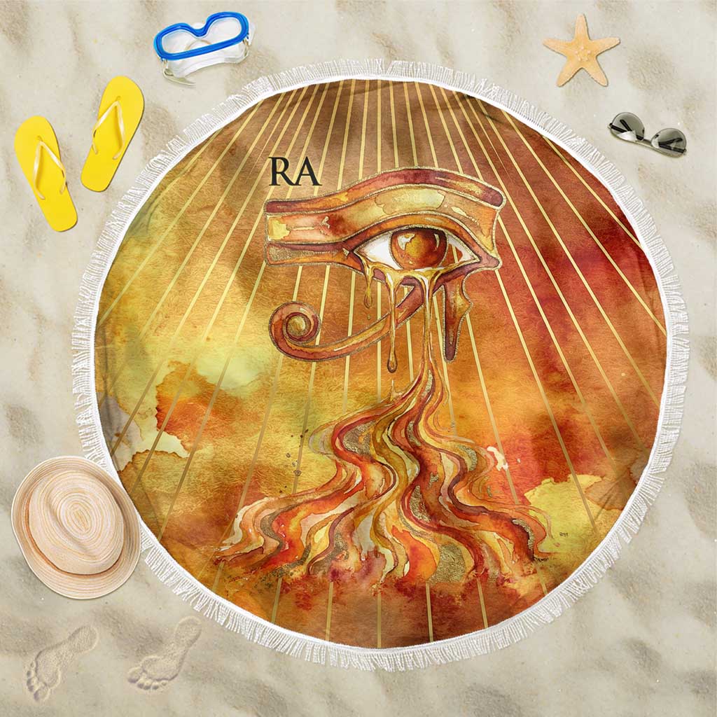 Ra Egyptian Beach Blanket Sun God Eye of Ra Fiery Wings Eternal Source Golden Light