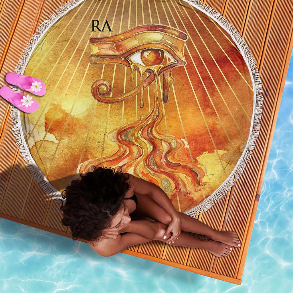 Ra Egyptian Beach Blanket Sun God Eye of Ra Fiery Wings Eternal Source Golden Light