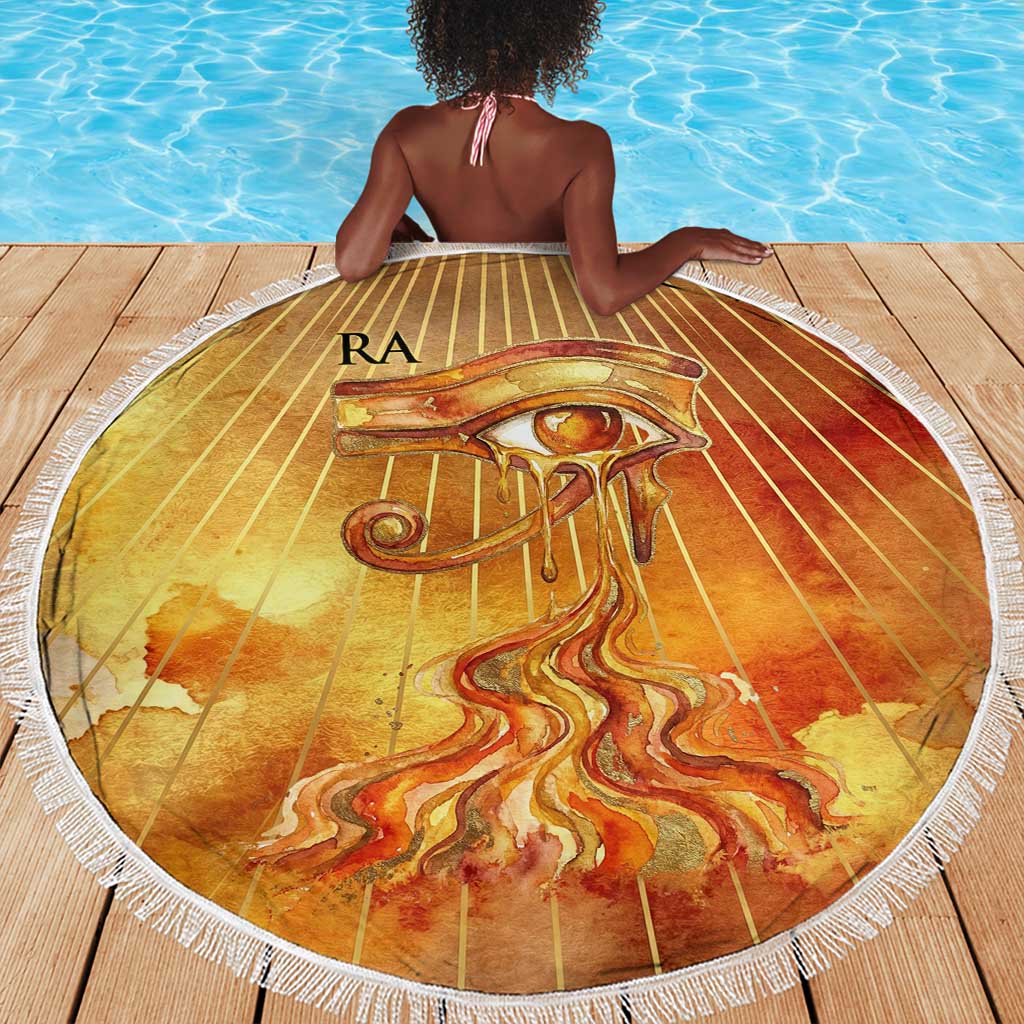 Ra Egyptian Beach Blanket Sun God Eye of Ra Fiery Wings Eternal Source Golden Light