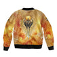 Ra Egyptian Bomber Jacket Sun God Eye of Ra Fiery Wings Eternal Source Golden Light