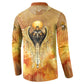 Ra Egyptian Button Sweatshirt Sun God Eye of Ra Fiery Wings Eternal Source Golden Light