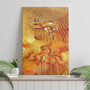 Ra Egyptian Canvas Wall Art Sun God Eye of Ra Fiery Wings Eternal Source Golden Light