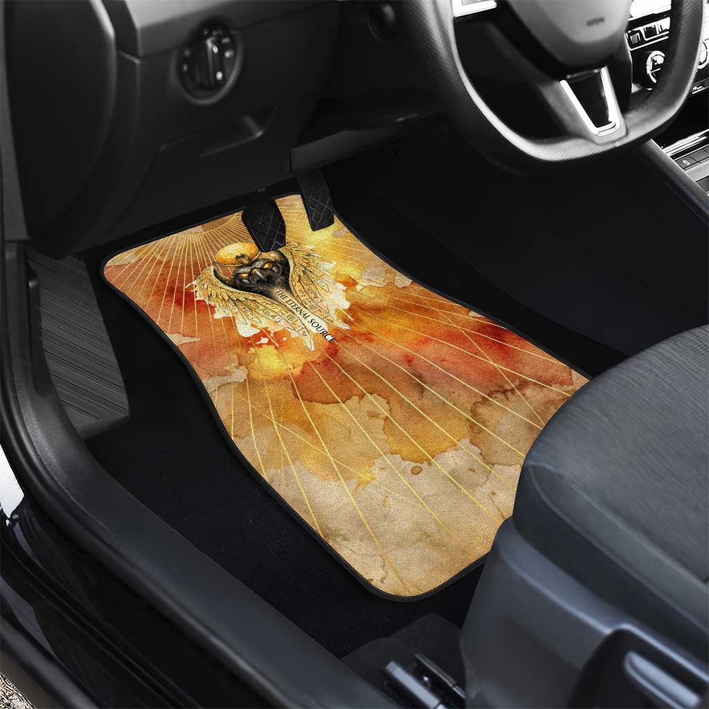 Ra Egyptian Car Mats Sun God Eye of Ra Fiery Wings Eternal Source Golden Light