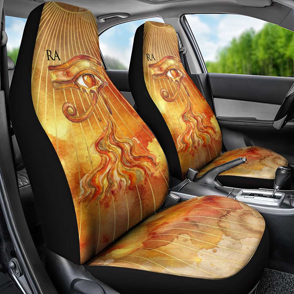 Ra Egyptian Car Seat Cover Sun God Eye of Ra Fiery Wings Eternal Source Golden Light