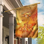 Ra Egyptian Garden Flag Sun God Eye of Ra Fiery Wings Eternal Source Golden Light
