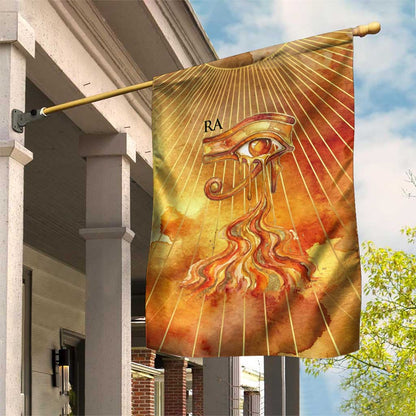 Ra Egyptian Garden Flag Sun God Eye of Ra Fiery Wings Eternal Source Golden Light