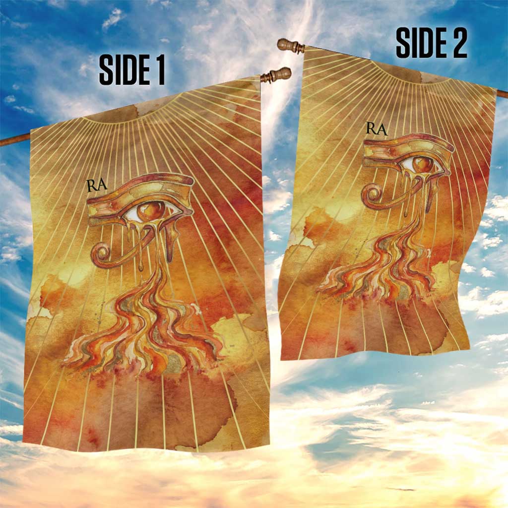 Ra Egyptian Garden Flag Sun God Eye of Ra Fiery Wings Eternal Source Golden Light