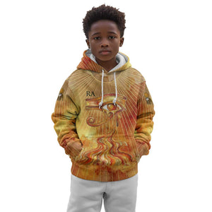 Ra Egyptian Kid Hoodie Sun God Eye of Ra Fiery Wings Eternal Source Golden Light