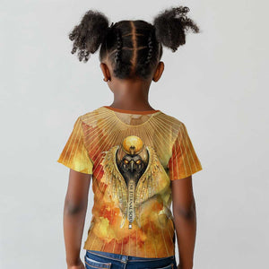 Ra Egyptian Kid T shirt Sun God Eye of Ra Fiery Wings Eternal Source Golden Light