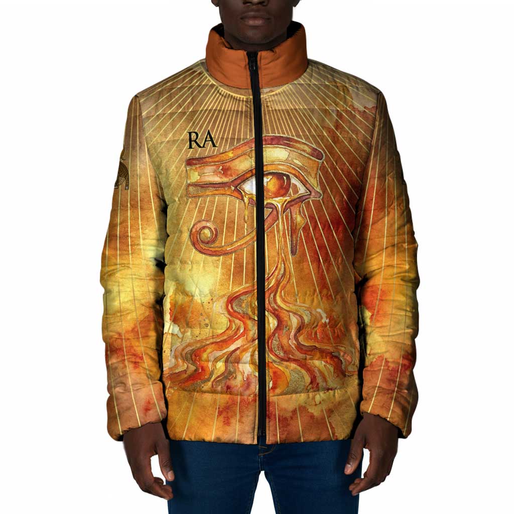 Ra Egyptian Padded Jacket Sun God Eye of Ra Fiery Wings Eternal Source Golden Light